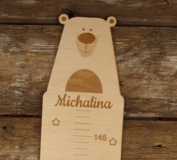 ДЕРЕВЯННЫЙ МЕР ВЫСОТЫ ДЛЯ СТЕНЫ, шаблон имени ЛЕВ