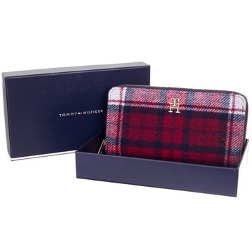 TOMMY HILFIGER PORTFEL DAMSKI ICONIC TOMMY LARGE ZA TARTAN WIELOKOLOROWY