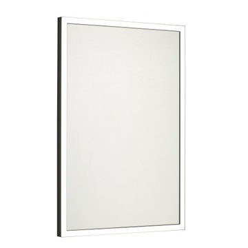 LUSTRO LED RAMA AL. CZARNA 60x80 mocne oświetlenie do makijażu