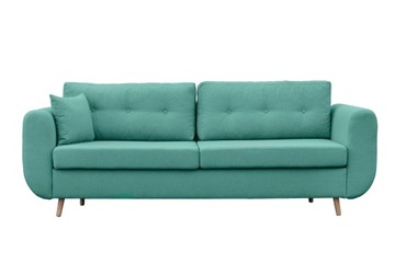 Wygodna sofa kanapa N37 3 osobowa na wysokich nóżkach z funkcją spania