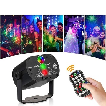 ДИСКО-ПРОЕКТОР ВРАЩАЮЩИЙСЯ ДИСКОШАР ЛАЗЕР RGB СВЕТОДИОДНЫЙ ОТРАЖАТЕЛЬ + ПУЛЬТ ДУ