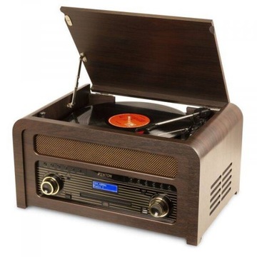 Gramofon retro Fenton Nashville z Bluetooth, CD, radiem FM i DAB + winyl