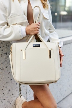 Pojemna torba damska na ramię torebka shopper klasyczna elegancka