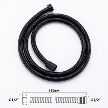 ZESTAW PRYSZNICOWY TERMOSTAT STALOWY BATERIA DESZCZOWNICA 30X30CM CZARNY