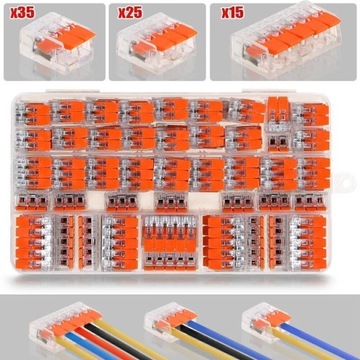 Zestaw szybkozłączek WAGO 221-412-413-415 75szt.