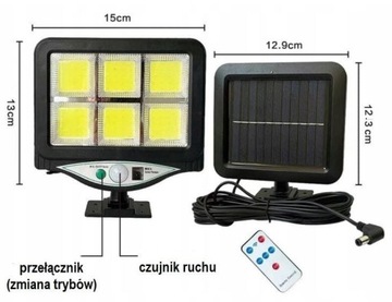 LAMPA SOLARNA 120 LED HALOGENOWA CZUJNIK RUCHU