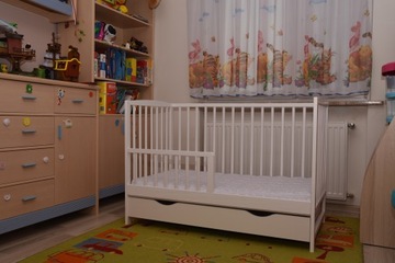 OLA БЕЛАЯ ДЕТСКАЯ КРОВАТЬ/ЛЕНТА + ЗАБОР