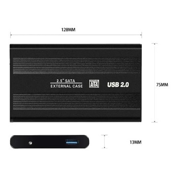 Корпус диска для 2,5-дюймовых накопителей USB 2.0, ПОРТ SATA HDD, алюминиевый КАБЕЛЬ, ПРОЧНЫЙ