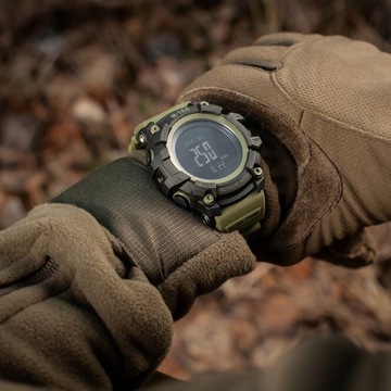 Zegarek taktyczny wojskowy wielofunkcyjny M-Tac Adventure - Black/Olive