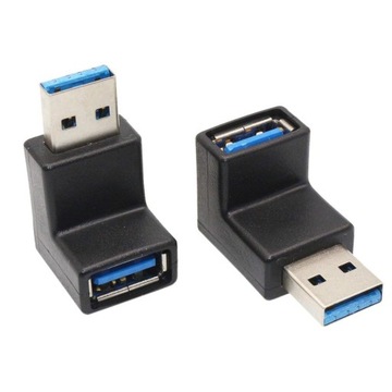2pcs USB3.0 AM to AF L Shape Converter Adapter USB