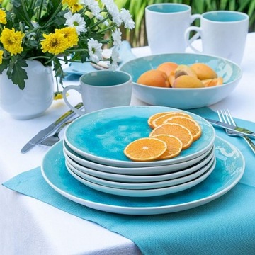 Керамическая чашка 240 мл с блюдцем OPAL BLUE VILLA ITALIA