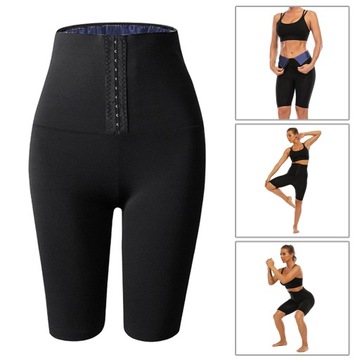 Spodenki dresowe do sauny z wysokim stanem Spodnie treningowe Gorące urządzenie do modelowania sylwetki 5 punktów 2XL 3XL