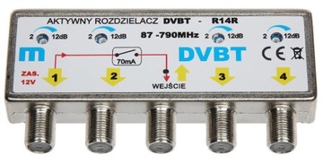 Rozgałęźnik antenowy aktywny 4 wyj. Mezon R14R
