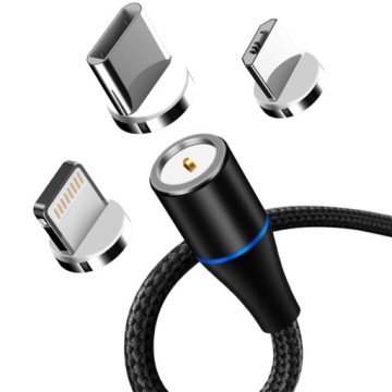 УНИВЕРСАЛЬНЫЙ МАГНИТНЫЙ КАБЕЛЬ 3В1 для IPHONE LIGHTNING MICRO USB C STRONG