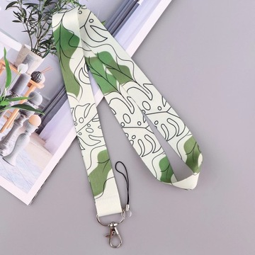 Простой держатель учетных данных с зеленым листом, ремешки для ключа, удостоверения личности, телефона в тренажерном зале