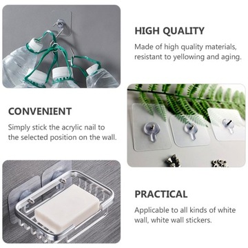 Прозрачные клейкие крючки, чтобы повесить винт без следов.