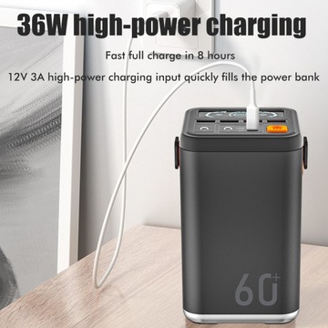 Power Bank 60000 мАч, мобильный аккумулятор с быстрой зарядкой и большой емкостью, p