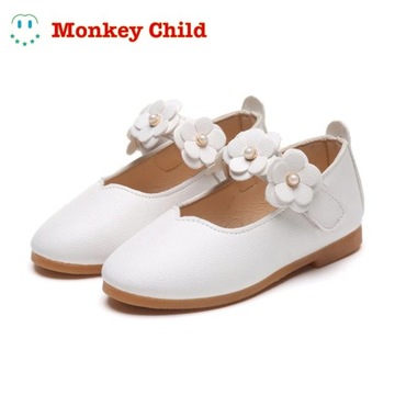1-11 year Leather Girls Shoes Flowers Party Shoes
