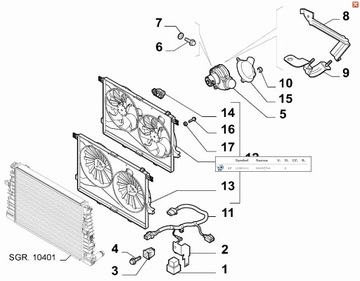 PŘEZKA ELEKTRO WENTYLATORA ALFA ROMEO BRERA 159 SPIDER 3.2 50505324 NOVÁ OE