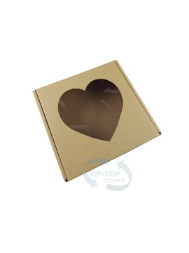 Pudełko z OKIENKIEM SERCE 150x150x30mm Opakowanie na Prezent