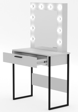 FORESTO ТЮРЁМНЫЙ СТОЛИК С ЗЕРКАЛЕМ, БЕЛЫЙ, ЧЕРНЫЙ, МЕТАЛЛ НОГУ