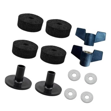 12x Filce do statywów talerzowych do akcesoriów perkusyjnych z nakrętkami Talerz czarny