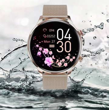 Zegarek Damski Smartwatch z Funkcją Rozmowy Menu PL + 2 PASKI + SŁUCHAWKI