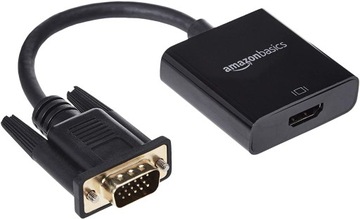 Amazon Basics Adapter do gniazda HDMI na VGA, z przyłączem audio 3,5 mm.