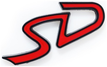 SD 76x30mm litery emblemat znaczek logo do MINI Cooper czarno czerwony