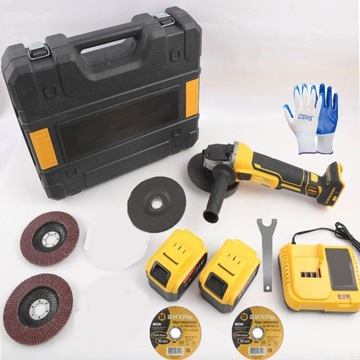 БЕСЩЕТОЧНАЯ УГЛОВАЯ ШЛИФОВАЛЬНАЯ МАШИНА АККУМУЛЯТОРНАЯ ШЛИФОВАЛЬНАЯ МАШИНА 125 ММ + 2 АККУМУЛЯТОРА