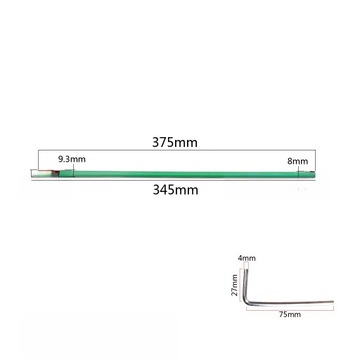 Стальная тяга для регулировки грифа в двух направлениях, 375 мм.