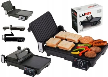 ЛУНД ЭЛЕКТРИЧЕСКИЙ ГРИЛЬ 2000ВТ СТОЛ РАСШИРЯЕМЫЙ 2В1 С РЕГУЛИРОВКОЙ 67455