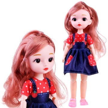 Śliczna lalka laleczka ruchome kończyny długie włosy 24 cm ZA4655