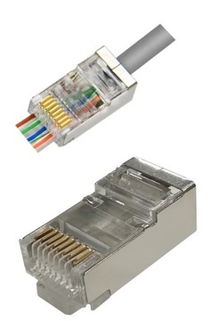 Wtyk RJ45 8P8C kat5e pass through EKRANOWANY