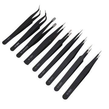 Антистатические пинцеты, 9 шт., многофункциональные