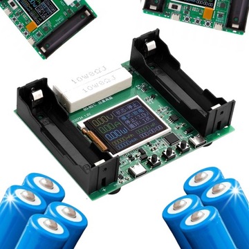 Tester pojemności ogniw akumulatorów 18650 USB-C