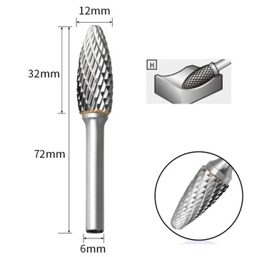 ФРЕЗЕРНЫЙ НАПИЛЬНИК ДЛЯ МЕТАЛЛА КАРБИДА ВОЛЬФРАМА 12/32 мм