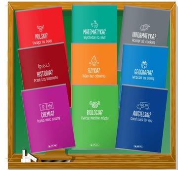 HERLITZ Zeszyty A5 60 kartek do PRZEDMIOTÓW 9 szt