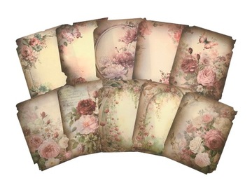 ZESTAW PAPIERÓW DEKORACYJNYCH SCRAPBOOKING 30ARK KWIATY KWIATKI