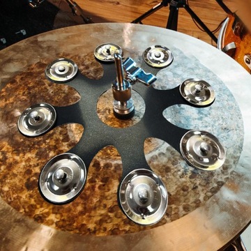 Бубен Hi Hat, барабан Hi Hat Bell, ручная работа, черный
