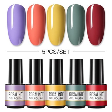 ROSALIND Gel Nail Polish Set Pure Color Nail