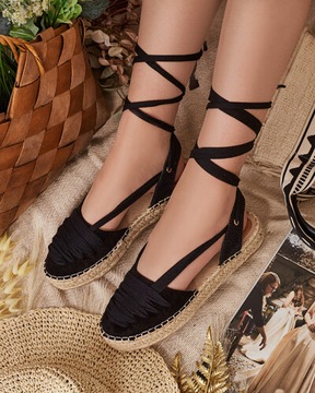CZARNE ESPADRYLE DAMSKIE FOTTES 40