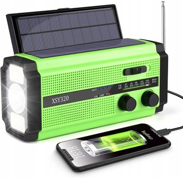 RADIO SOLARNE KORBA LATARKA POWERBANK 5000mAh SOS