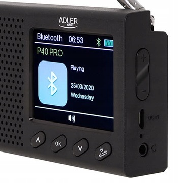 MAŁE RADIO PRZNOŚNE ZEGAR BUDZIK KALENDARZ BLUETOOTH ŁADOWANE przez USB
