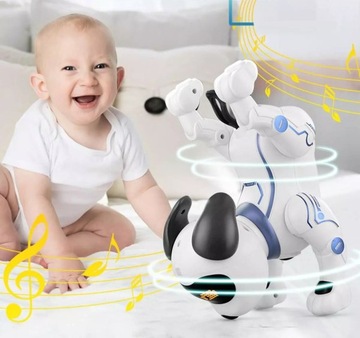 ИНТЕРАКТИВНАЯ РОБО-СОБАКА, УПРАВЛЯЕМАЯ ДИСТАНЦИОННО ГОЛОСОМ ДИСТАНЦИОННОЕ УПРАВЛЕНИЕ ВЫПОЛНЯЕТ ТРИКИ ТАНЦЫ