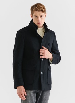 Czarny jednorzędowy płaszcz męski PAKO LORENTE 52