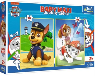 Trefl baby maxi puzzle dwustronne psi patrol 4w1