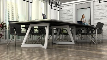 Стол для переговоров Фокстрот 400х150см, кварцевый синтер