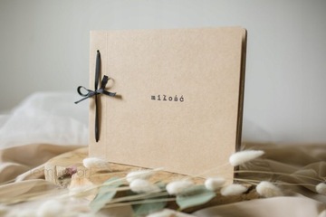 Традиционный фотоальбом с надписью LOVE крафт эко Гостевая книга Свадьба