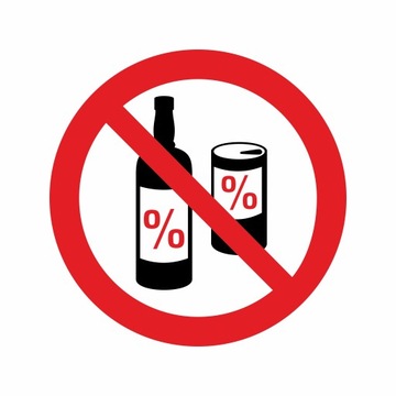 Naklejka BHP Zakaz spożywania alkoholu